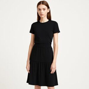 Masai Black Tiered Midi Skirt Size XS